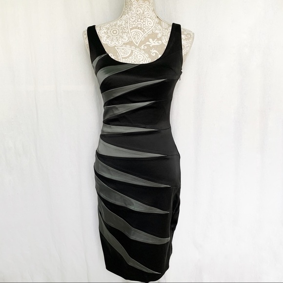 Jax // Black, Grey Starburst Design Y2K Mini Dress Sz 2 dr1 - Picture 1 of 9